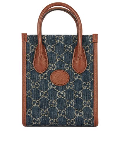 Interlocking G Denim Mini Tote, front view